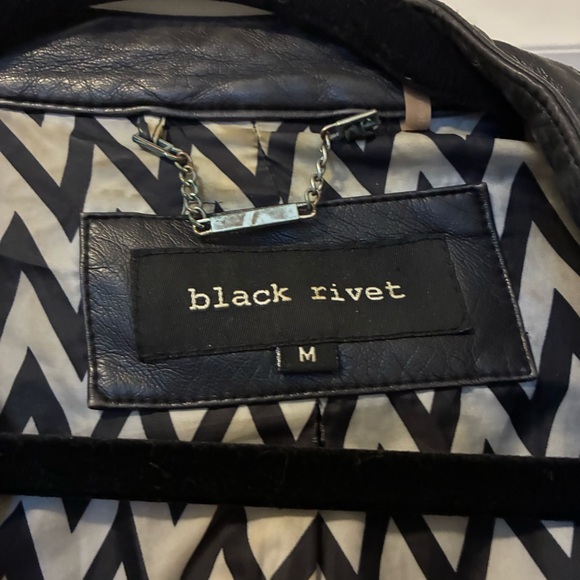 Black Rivet Leather Jacket - Picture 3 of 5